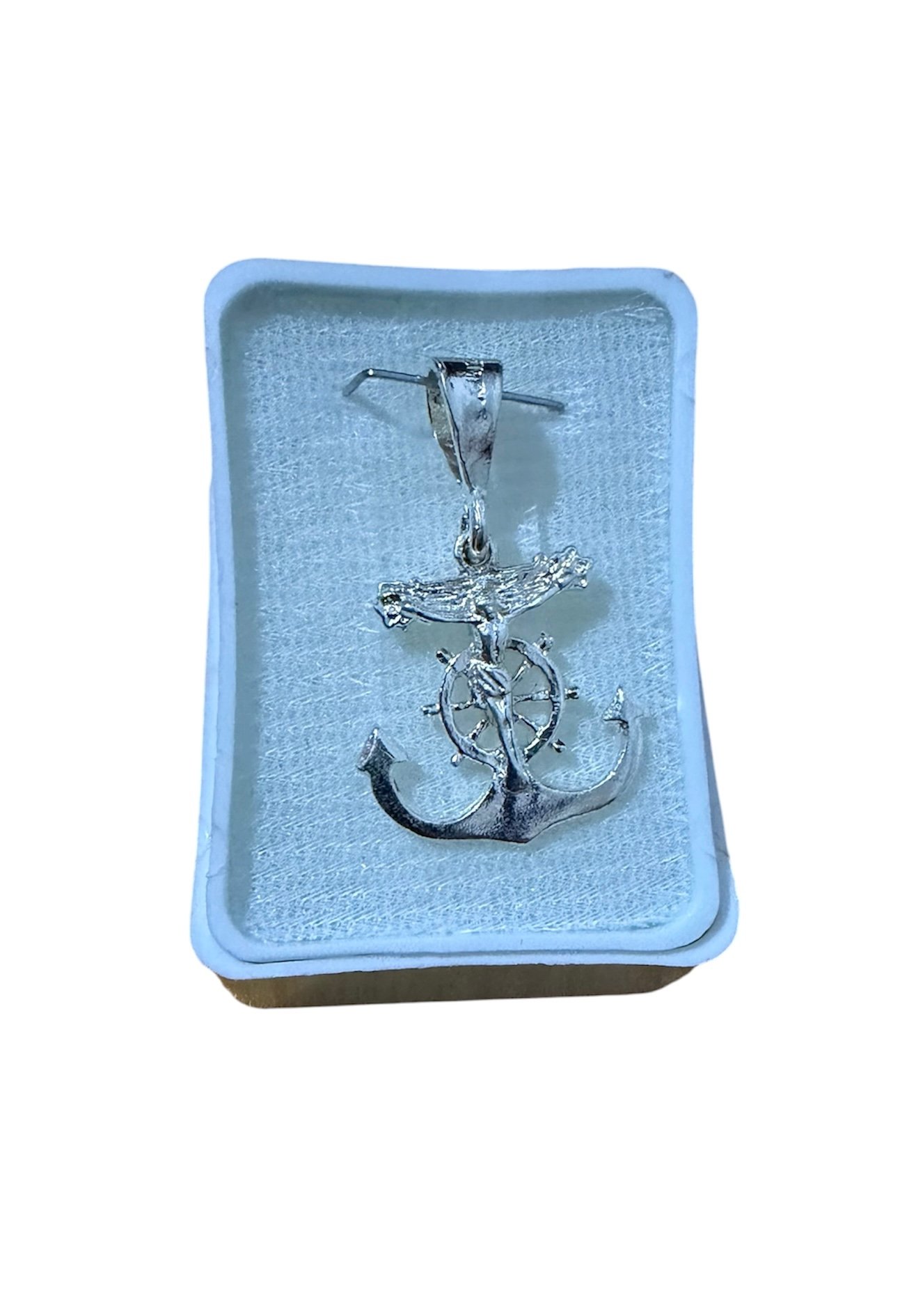 Dije Ancla Cristo Plata .925